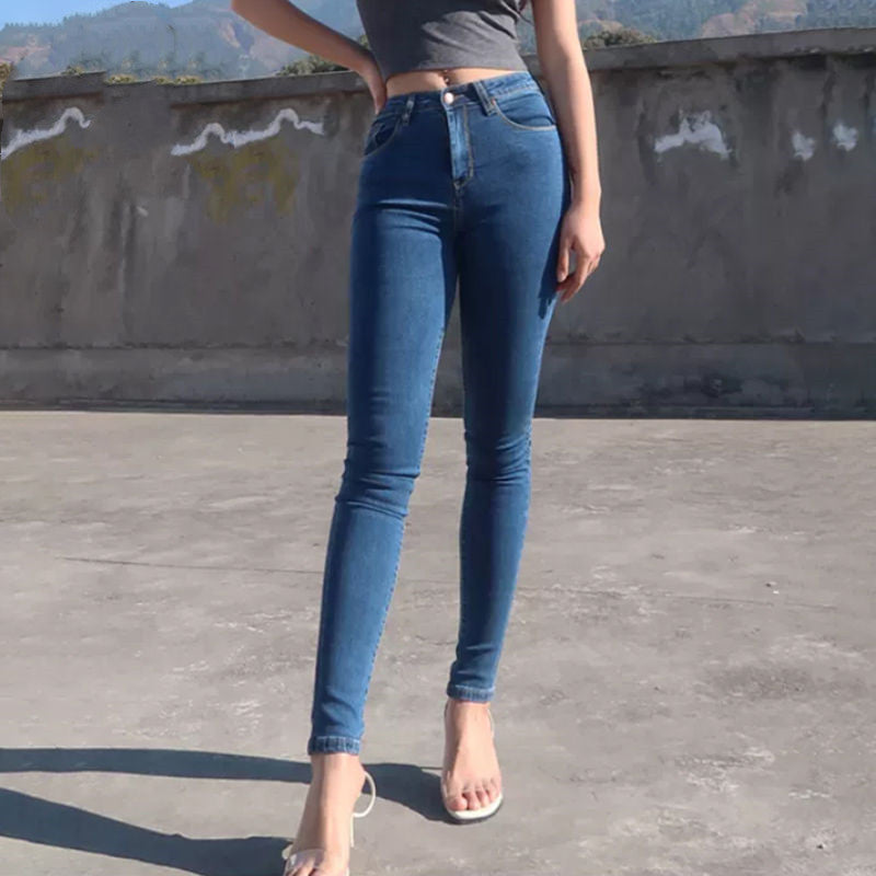 Spring New High Waisted Slimming Light Blue Pencil Pants With Small Feet - PUNK TRIBU ARTISTIC BY EMLNO