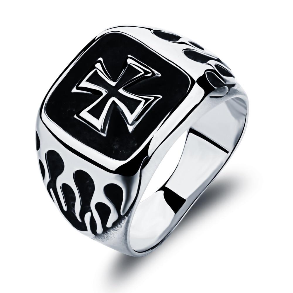 Punk TRIBU Silver Plated Black Rings Halloween Gifts - PUNK TRIBU ARTISTIC BY EMLNO