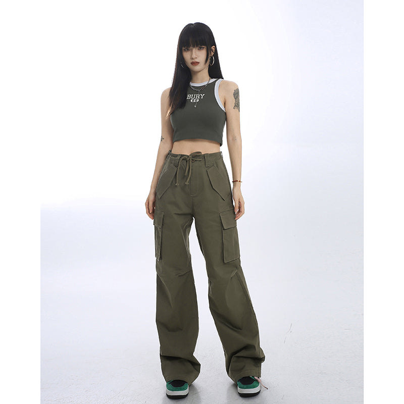 Summer High-waisted Slim Straight-leg Wide-leg Drapey Mopping Pants - PUNK TRIBU ARTISTIC BY EMLNO