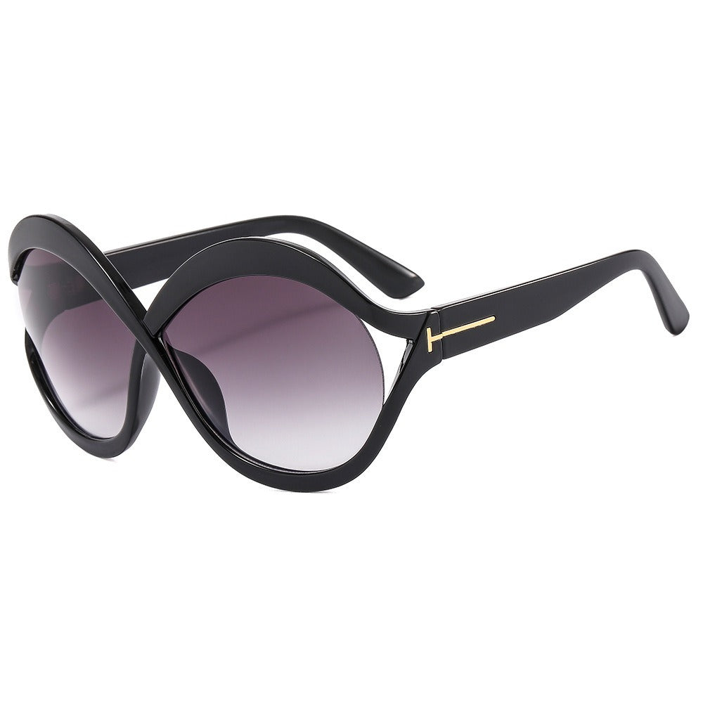 PUNK TRIBU oversized round sunglasses for women leopard brown big frame sun glasses - PUNK TRIBU ARTISTIC BY EMLNO