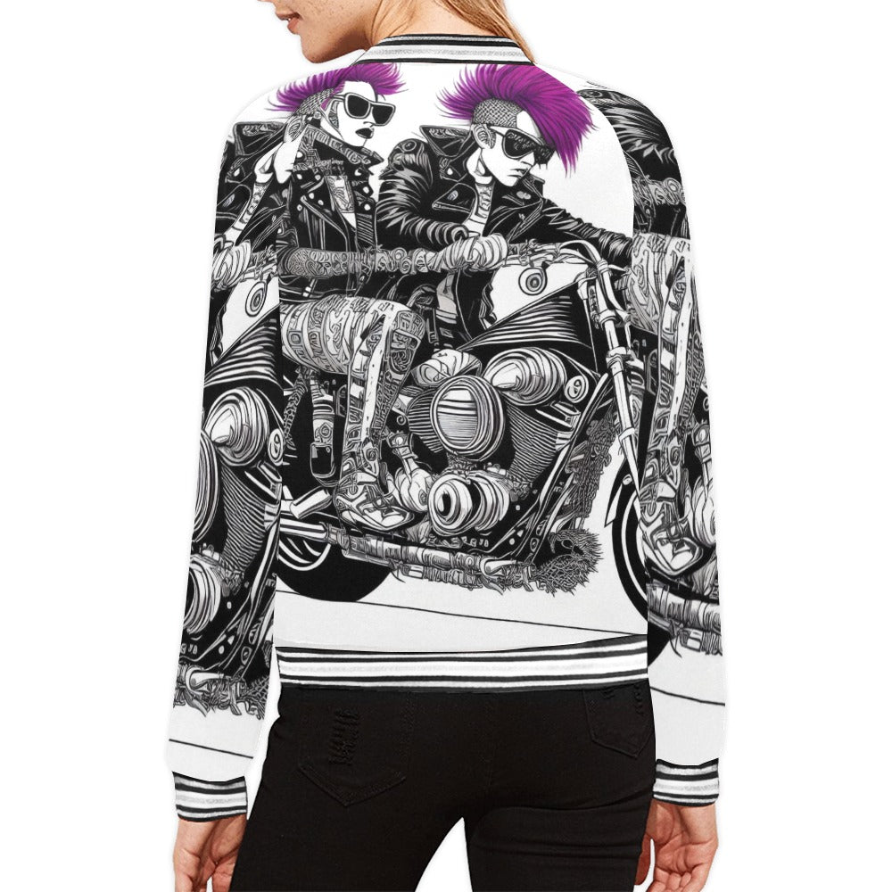 Jaqueta de ratlles horitzontals PUNK TRIBU per a dona (model H21)