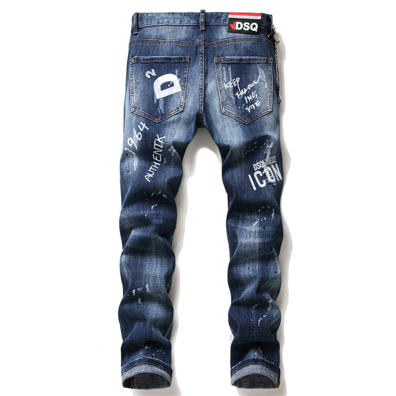 Men jeans famous D2 slim Pencil Pants - PUNK TRIBU ARTISTIC BY EMLNO