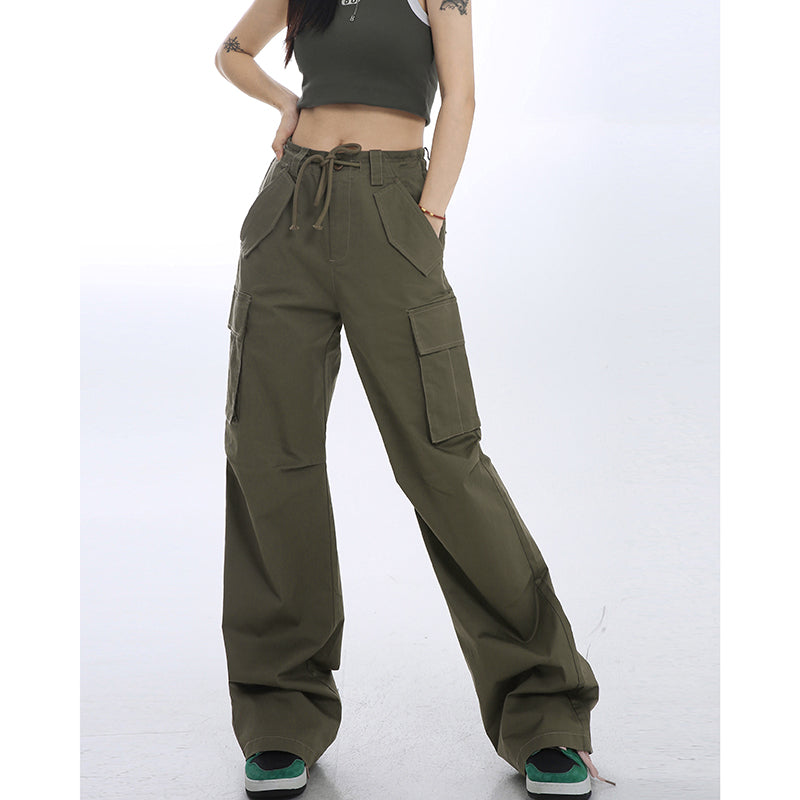 Summer High-waisted Slim Straight-leg Wide-leg Drapey Mopping Pants - PUNK TRIBU ARTISTIC BY EMLNO