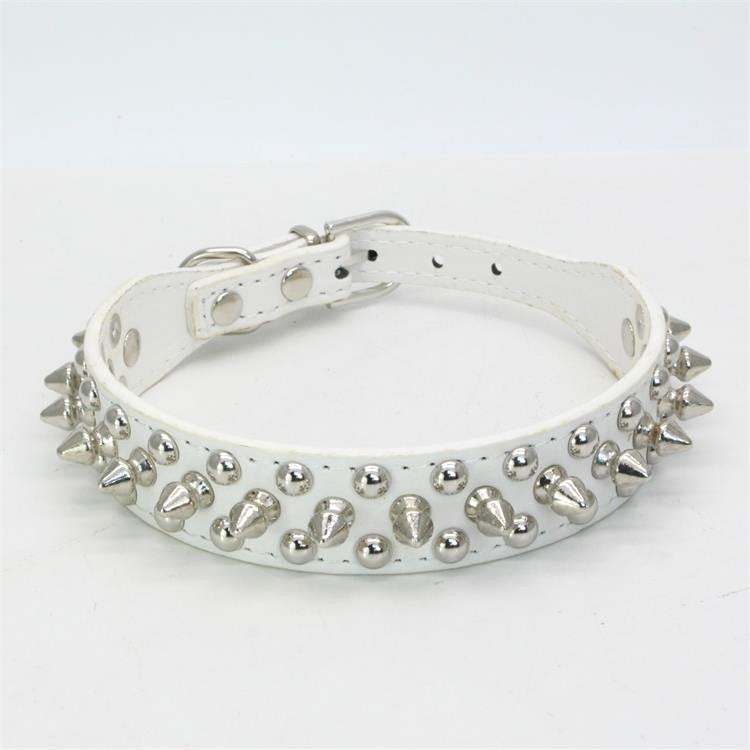 PUNK TRIBU PU Leather Round Head Anti Bite Pet Collar Cool Rivet Nail Bullet Nail Punk Cat Dog Collar - PUNK TRIBU ARTISTIC BY EMLNO