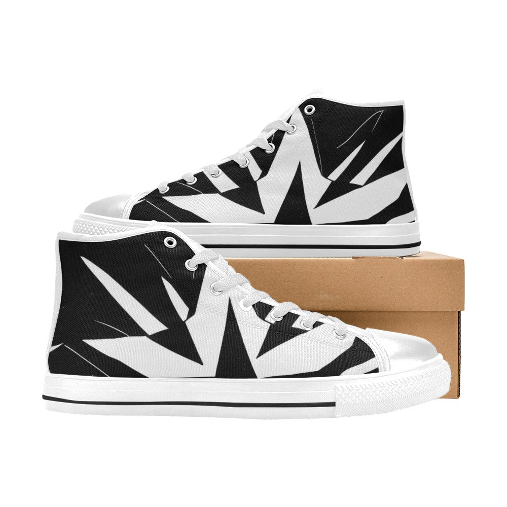 MINI PUNK TRIBIU Aquila High Top Canvas Kid's Shoes (Big Kid) (Model 017) - PUNK TRIBU ARTISTIC BY EMLNO