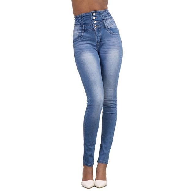 Pantalones vaqueros pitillo de mujer primavera verano cintura alta