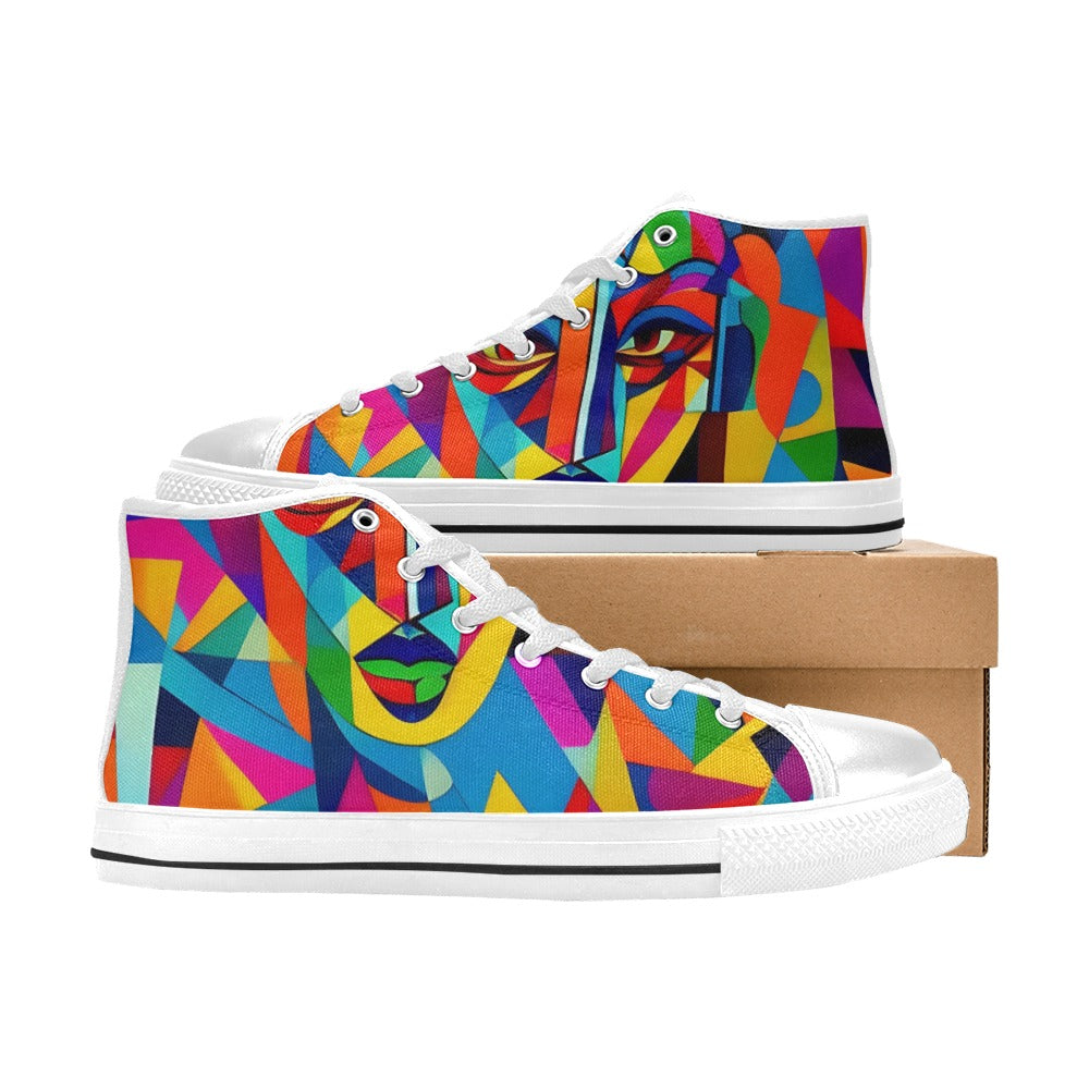 MINI PUNK TRIBU Aquila High Top Canvas Kid's Shoes - PUNK TRIBU ARTISTIC BY EMLNO