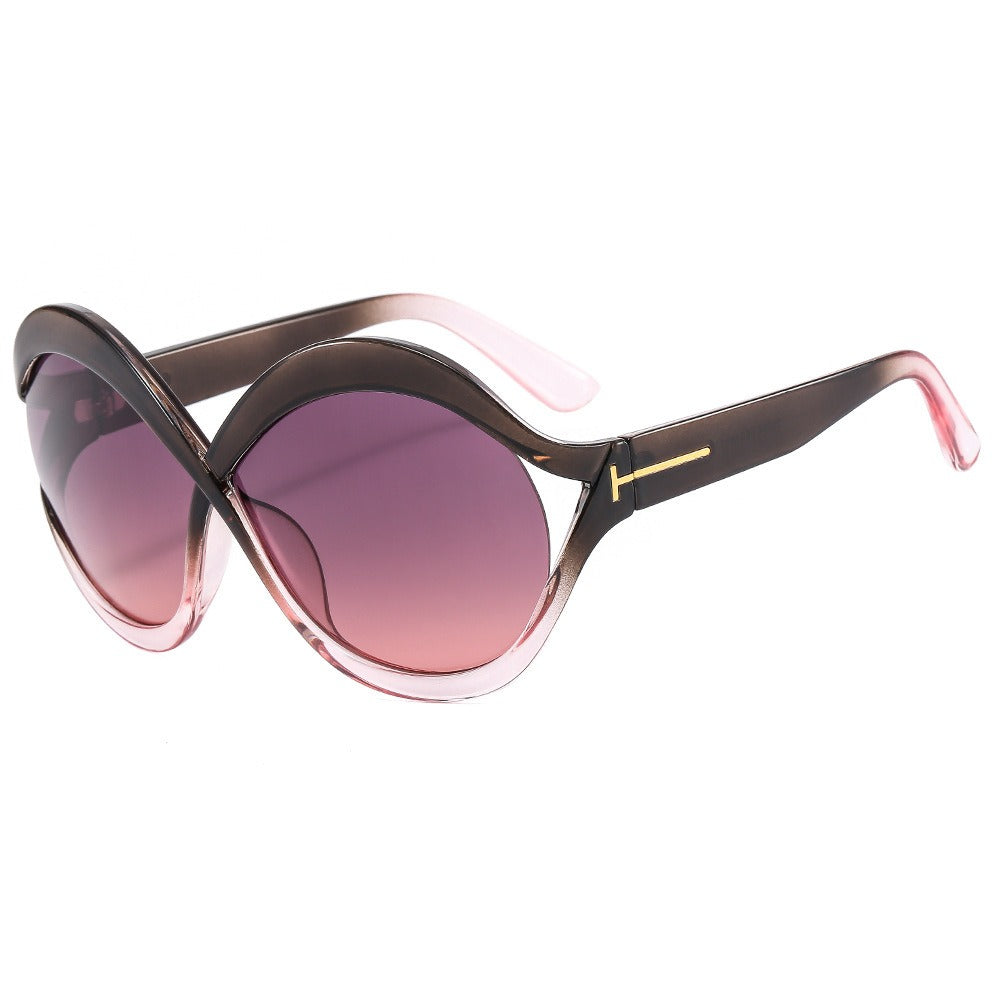 PUNK TRIBU oversized round sunglasses for women leopard brown big frame sun glasses - PUNK TRIBU ARTISTIC BY EMLNO