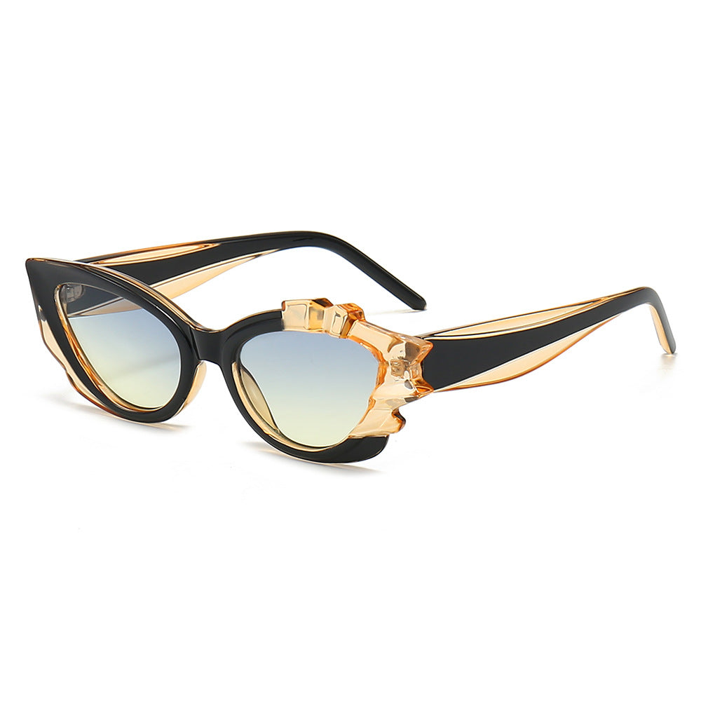 PUNK TRIBU Women Sunglasses Flower Fashion Sunglasses Millennial Futuristic Hot Girl New Sunglasses - PUNK TRIBU ARTISTIC BY EMLNO