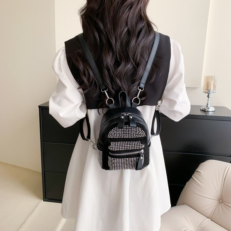 Mini Backpack New Fashion Diamond Women Small Backpack Korean Style Bright Diamond Single Shoulder Crossbody Women Bag - PUNK TRIBU ARTISTIC BY EMLNO