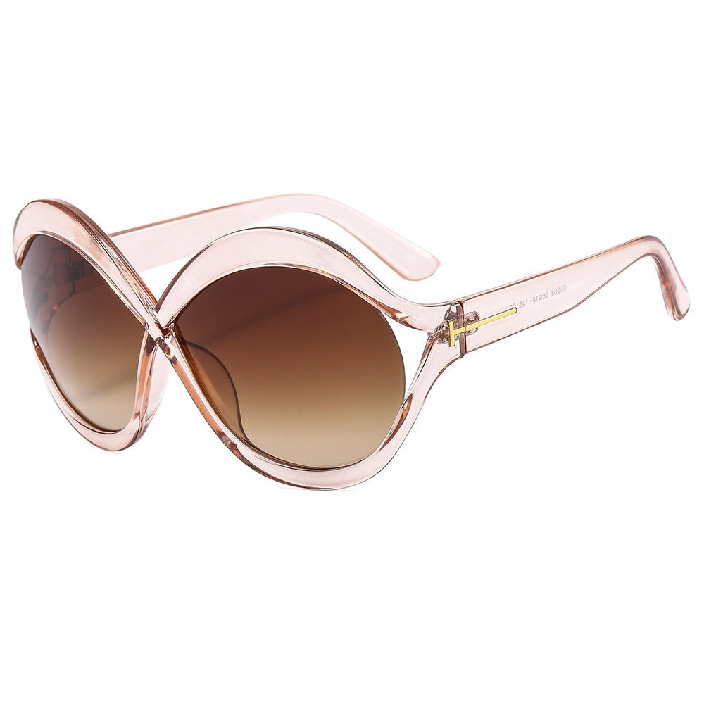 PUNK TRIBU oversized round sunglasses for women leopard brown big frame sun glasses - PUNK TRIBU ARTISTIC BY EMLNO