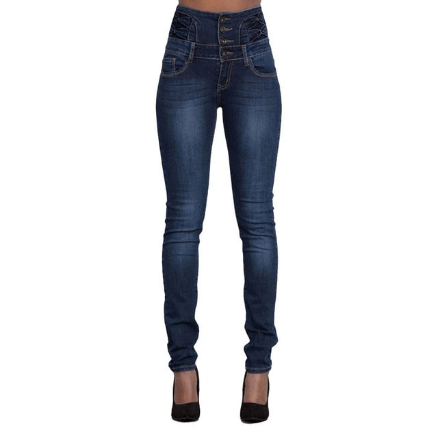 Pantalones vaqueros pitillo de mujer primavera verano cintura alta