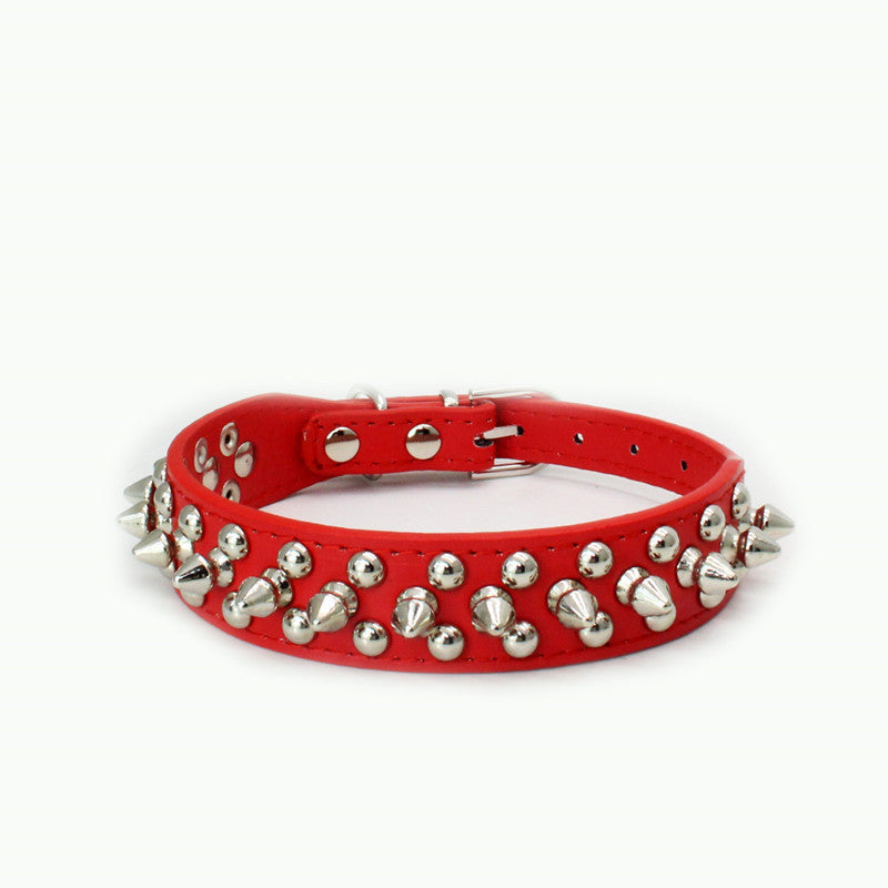 PUNK TRIBU PU Leather Round Head Anti Bite Pet Collar Cool Rivet Nail Bullet Nail Punk Cat Dog Collar - PUNK TRIBU ARTISTIC BY EMLNO