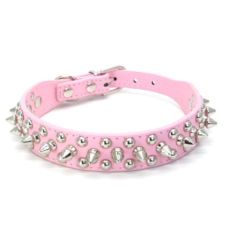 PUNK TRIBU PU Leather Round Head Anti Bite Pet Collar Cool Rivet Nail Bullet Nail Punk Cat Dog Collar - PUNK TRIBU ARTISTIC BY EMLNO