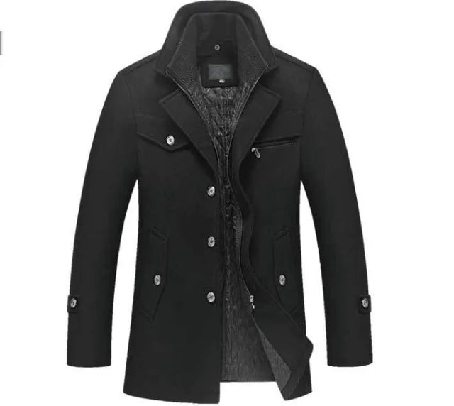 Winter Wool Coat Slim Fit Jackets Men Casual Outerwear - PUNK TRIBU ARTISTIC BY EMLNO