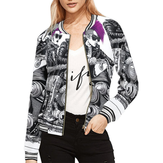 Jaqueta de ratlles horitzontals PUNK TRIBU per a dona (model H21)