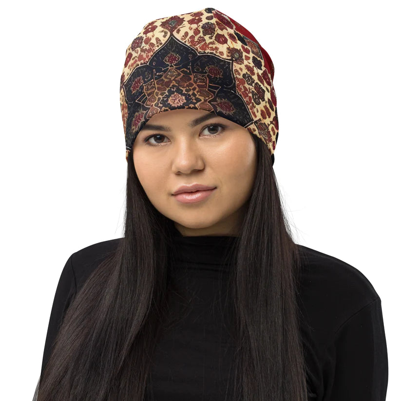 ALL-OVER PRINT BEANIE+ WOMEN'S HIG TOP CANVAS SHOES BUY IT WITH 10% DISCOUNT - PUNK TRIBU ARTISTIC BY EMLNO