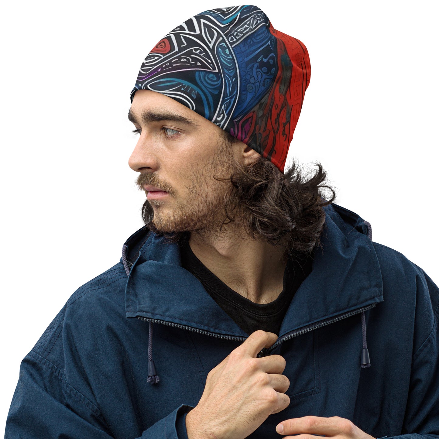 PUNK TRIBU All-Over Print Beanie - PUNK TRIBU ARTISTIC BY EMLNO