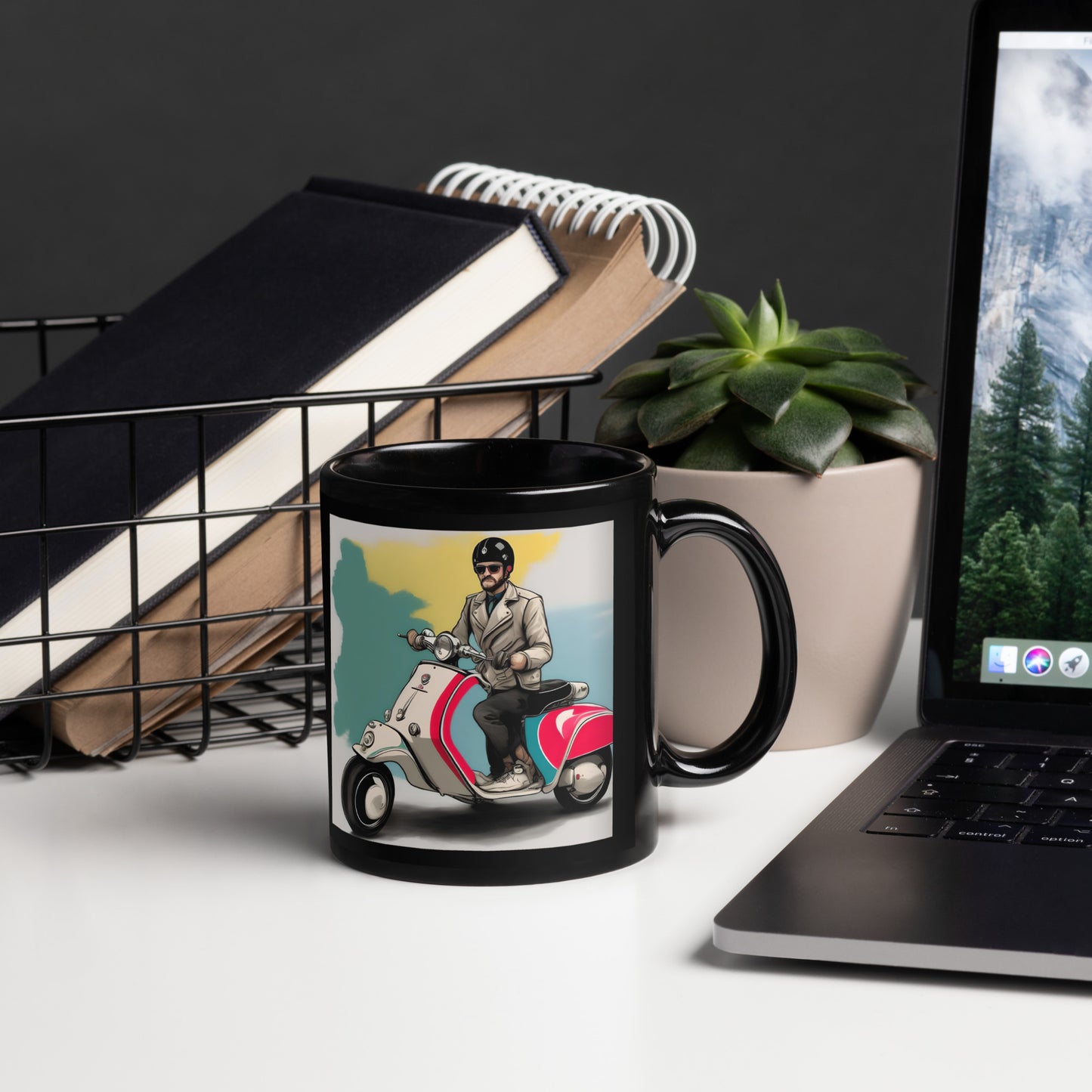 PUNK TRIBU Black Glossy Mug - PUNK TRIBU ARTISTIC BY EMLNO