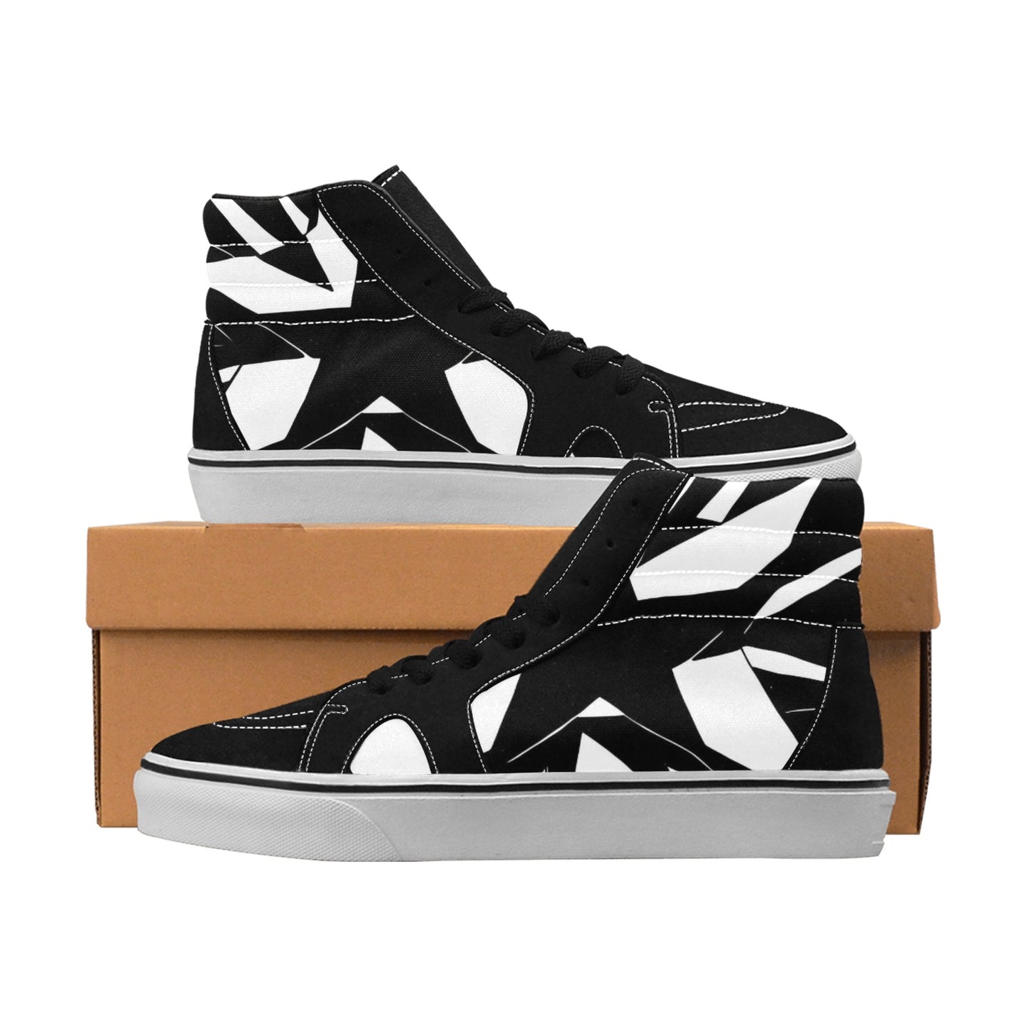 PUNK TRIBU Men's High Top Canvas Shoes (Model E001-1) - PUNK TRIBU ARTISTIC BY EMLNO