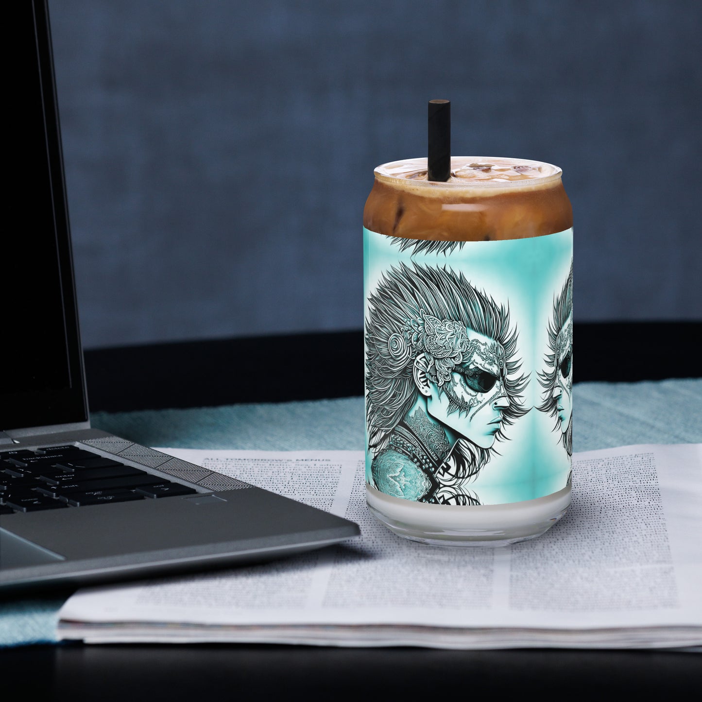 PUNK TRIBU Can-shaped glass - PUNK TRIBU ARTISTIC BY EMLNO