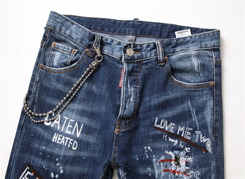 Men jeans famous D2 slim Pencil Pants - PUNK TRIBU ARTISTIC BY EMLNO