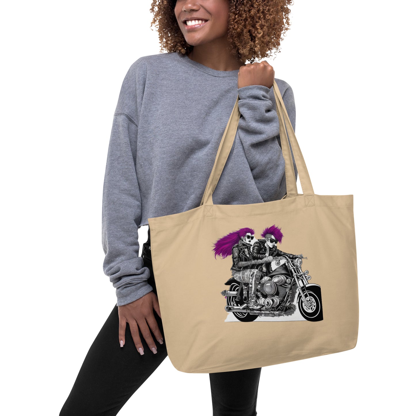 PUNK TRIBU Large organic tote bag