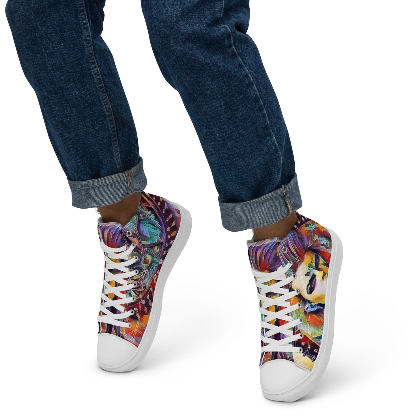 PUNK TRIBU Men’s high top canvas shoes - PUNK TRIBU ARTISTIC BY EMLNO