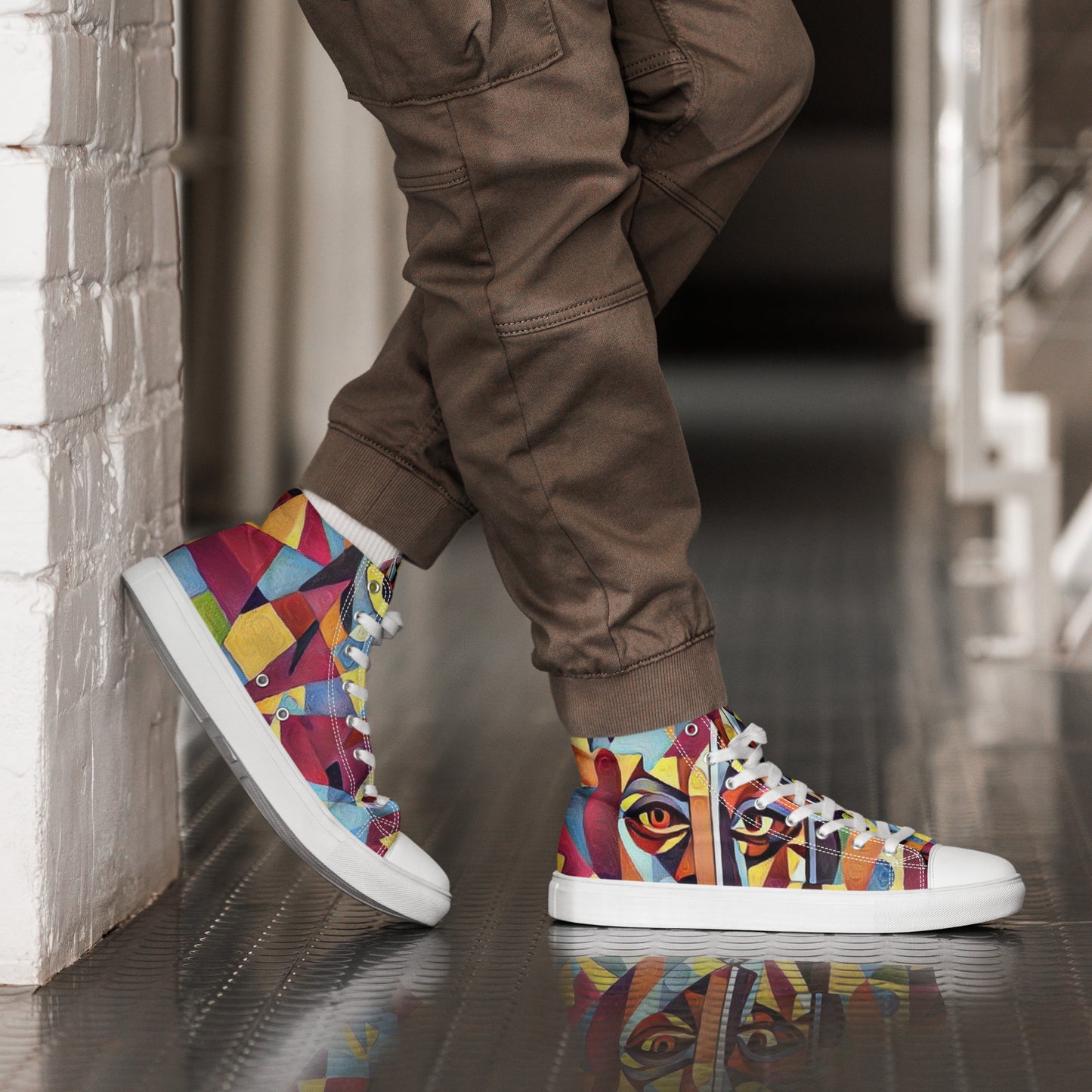 PUNK TRIBU Men’s high top canvas shoes - PUNK TRIBU ARTISTIC BY EMLNO