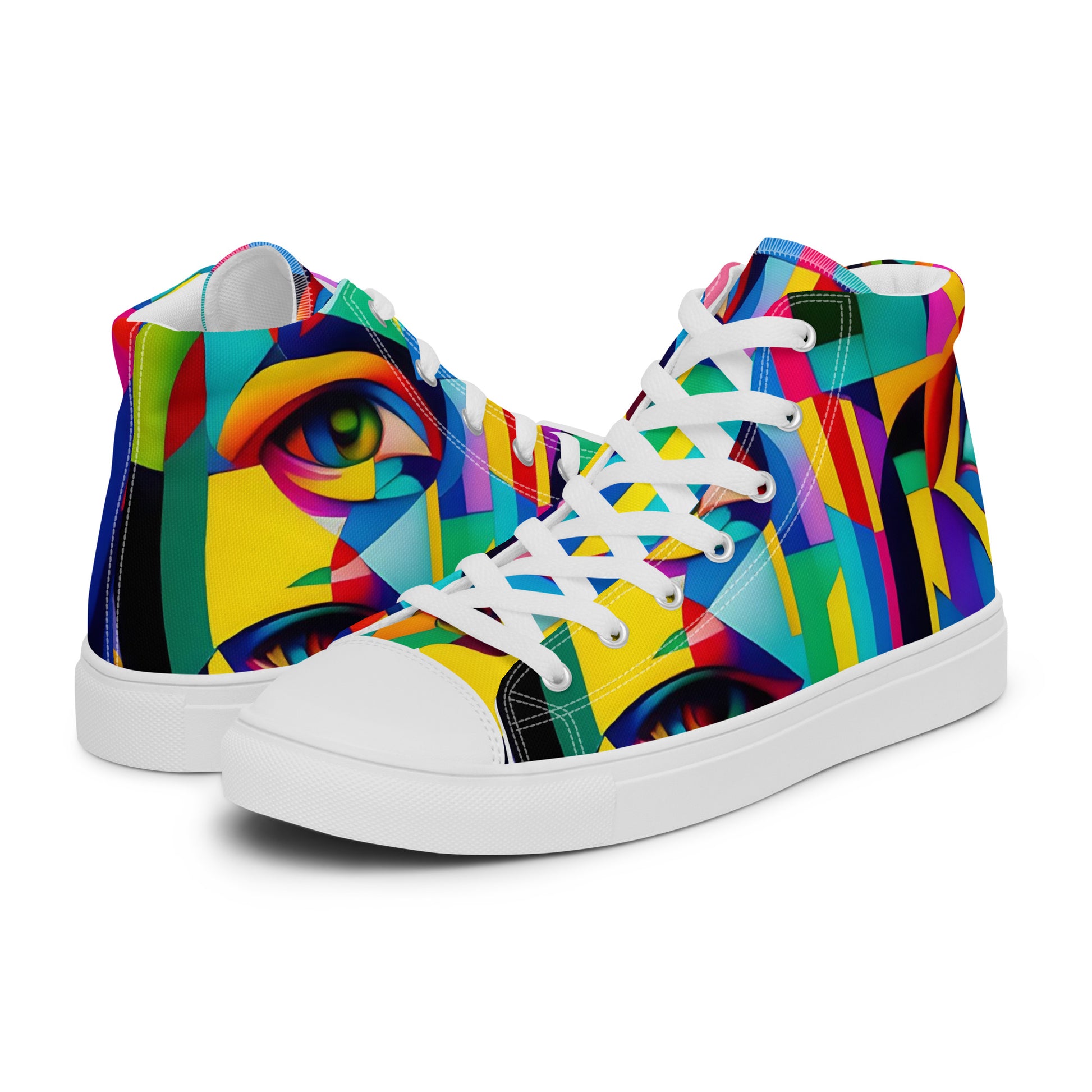 PUNK TRIBU Women’s high top canvas shoes - PUNK TRIBU ARTISTIC BY EMLNO