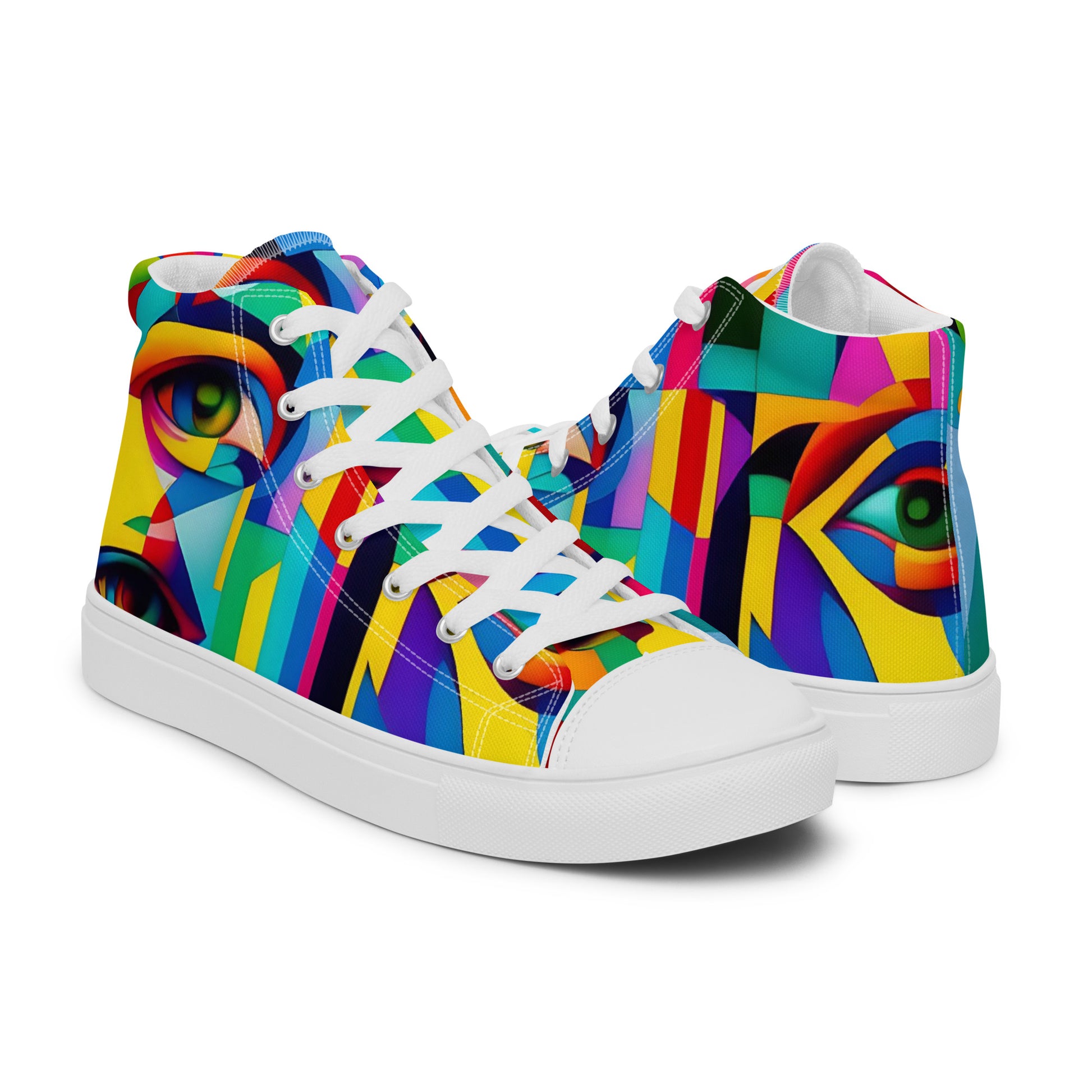 PUNK TRIBU Women’s high top canvas shoes - PUNK TRIBU ARTISTIC BY EMLNO