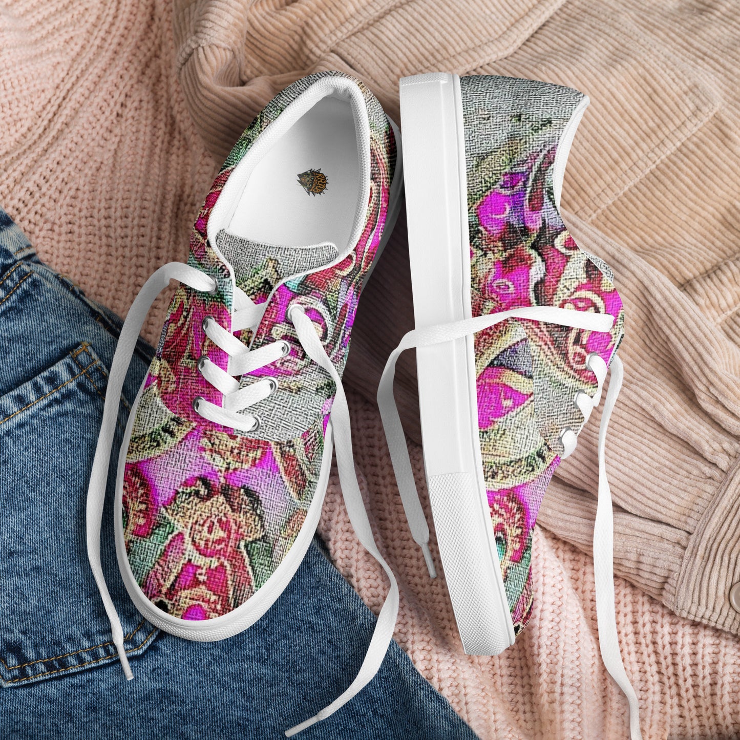 PUNK TRIBU Women’s lace-up canvas shoes