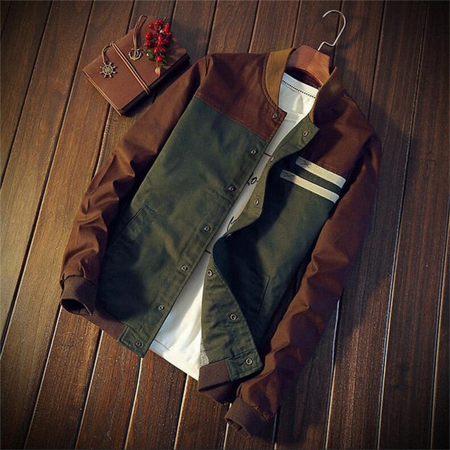 Chaquetas de hombre Otoño Militar Abrigos de hombre Moda Chaquetas casuales delgadas Ropa de abrigo masculina Uniforme de béisbol