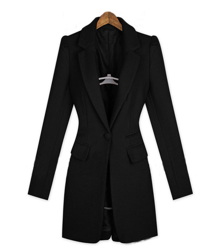 Autumn And Winter European And American Mid-length Slim-fit British Lunzi Woolen Coat Woolen Coat