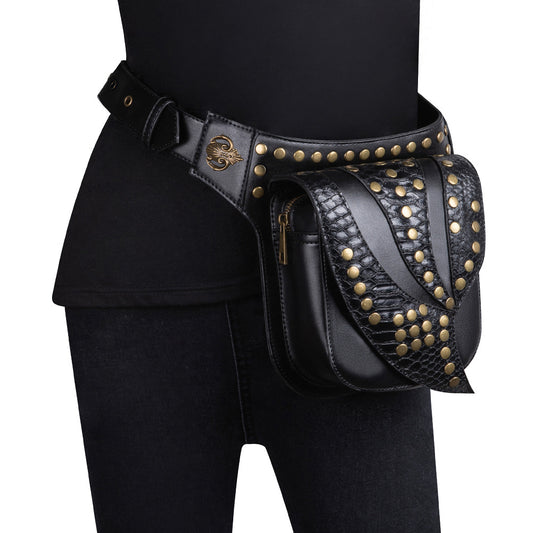 Girl Punk Studded Biker Chest Bag