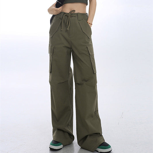 Women's Summer High-waisted Slim Straight-leg Wide-leg Drapey Mopping Pants