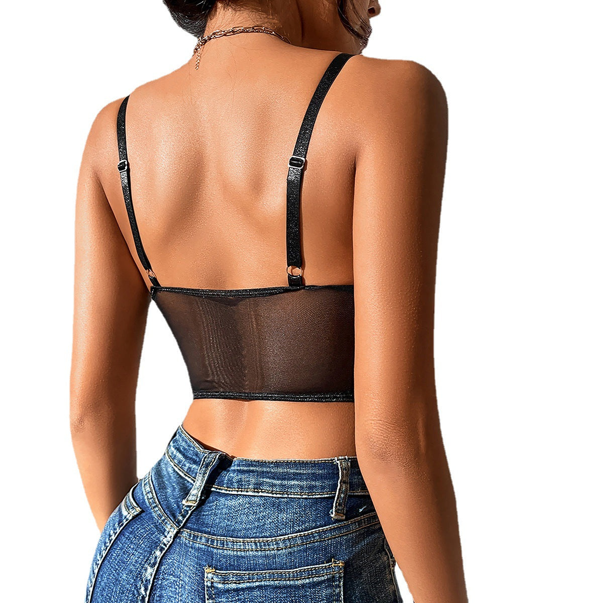 Corset creuat superior d'estil de carrer de moda d'encaix sexy 