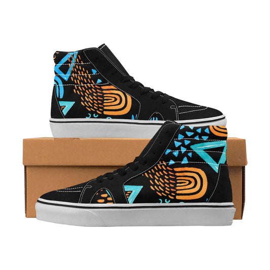 PUNK TRIBU Women's High Top Canvas Shoes (Model E001-1)