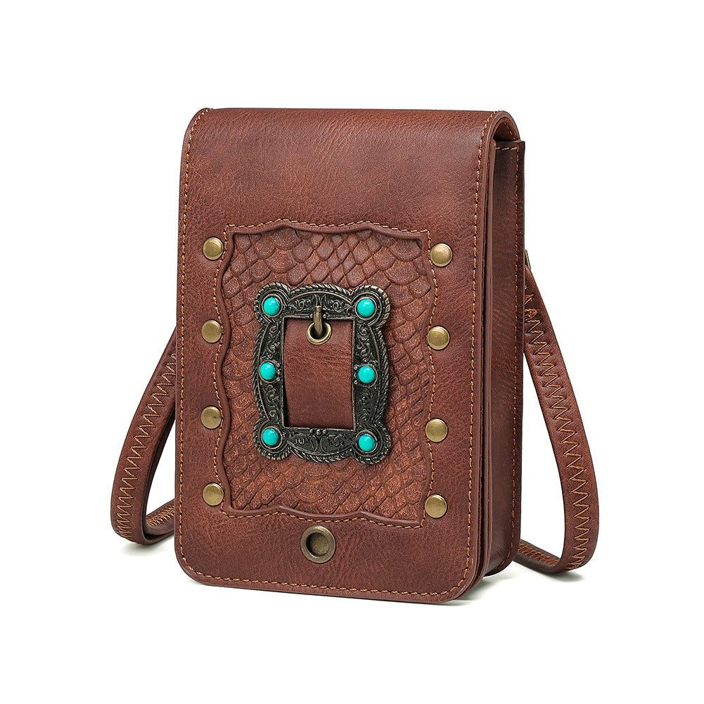 PUNK TRIBU Nuevo Bolso mujer Punk un hombro oblicuo bolso cruzado MINI pequeño bolso cuadrado viaje al aire libre