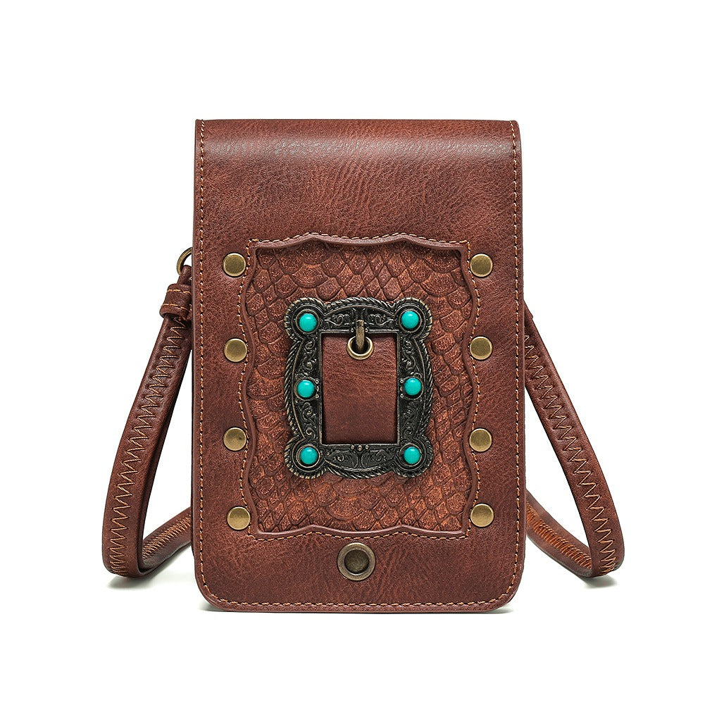 PUNK TRIBU Nuevo Bolso mujer Punk un hombro oblicuo bolso cruzado MINI pequeño bolso cuadrado viaje al aire libre