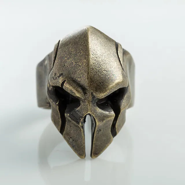 Anell punk de màscara de casc d'heroi espartan
