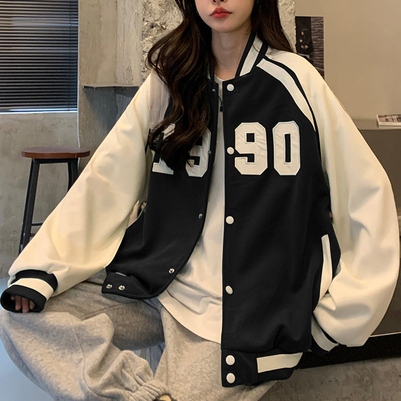 Nuevo Chaqueta de estudiante holgada de talla grande de Hip Hop, chaqueta